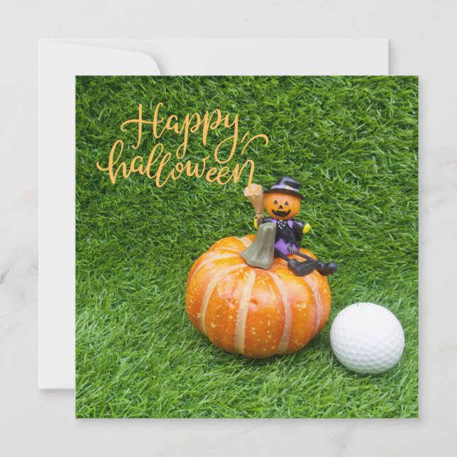 Halloween zum Golfer mit Golfer Halloween Karte (Vorderseite)