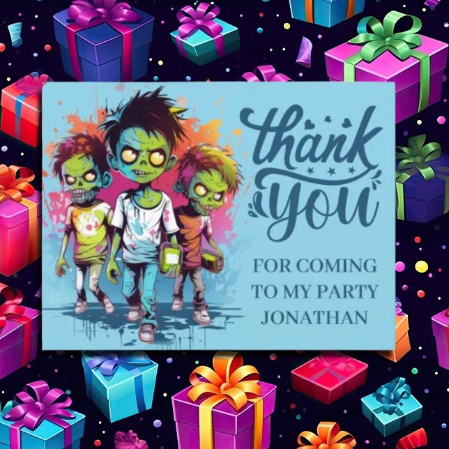 Halloween zum Zombie-Thema DANKE IHNEN Postkarte (Zombie Walkers,  Your birthday party won't be complete without an array of gruesome zombie props! )