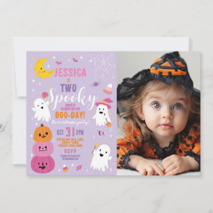 Halloween ZWEI Girls Party Ghosts Foto Einladung