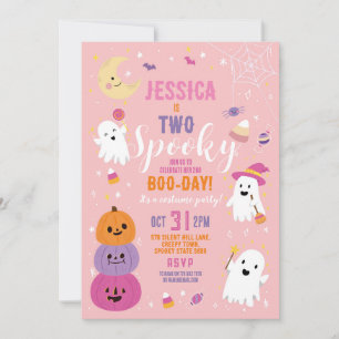 Halloween ZWEI Girls Party Ghosts Pumpkin Einladung
