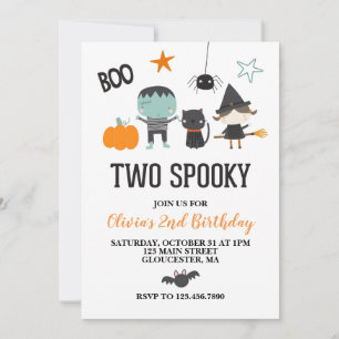 Halloween Zwei gruseligen Kindergeburtstag Einladung