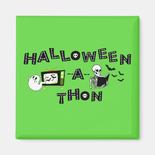 Halloweenathon-Logo mit Skele-Aufkleber Magnet