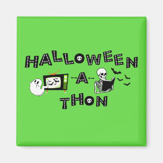 Halloweenathon-Logo mit Skele-Aufkleber Magnet