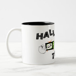 Halloweenathon-Logo mit Skele Zweifarbige Tasse
