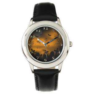 HalloweenGraveyard mit Schlägern und Grabsteinen Armbanduhr