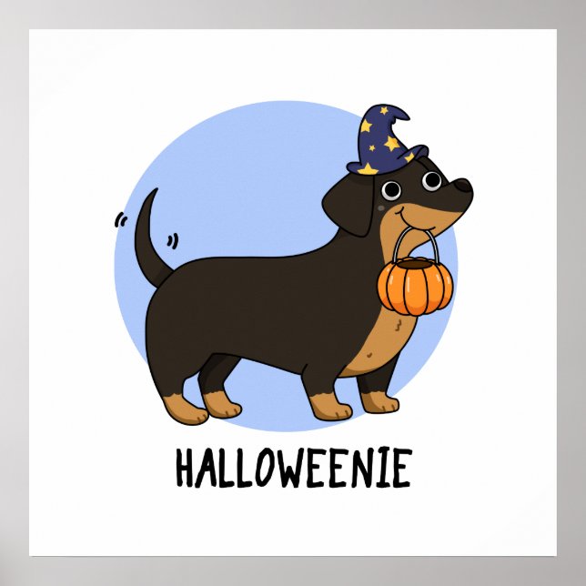Halloweenie Funny Sausage Dog Puff Poster (Vorne)