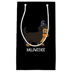 Halloweenie Funny Sausage Dog Pun Dark BG Kleine Geschenktüte