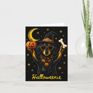 Halloweenie lustiger Halloween Dachshund Hexe Karte