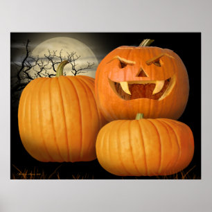 Halloweenkürbise u. -Kürbislaterne Poster