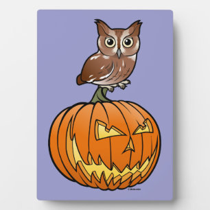 HalloweenostSchrei-Eule Fotoplatte