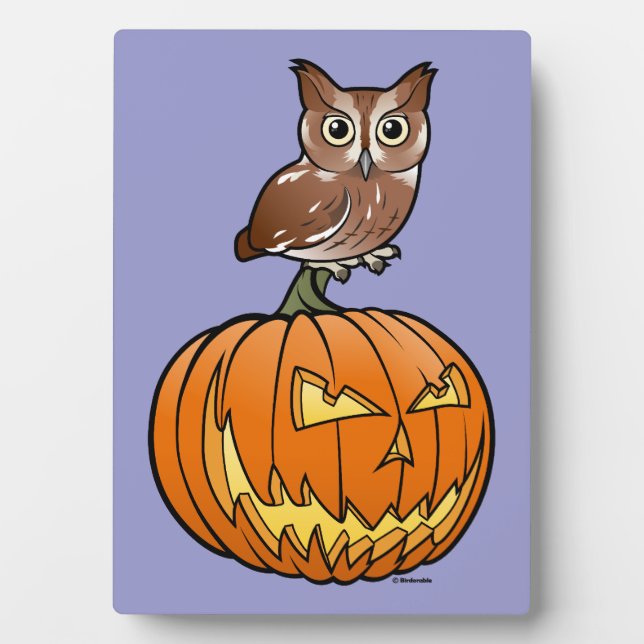 HalloweenostSchrei-Eule Fotoplatte (Vorderseite)