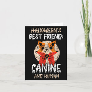 Halloweens bester Freund_ Hund und Mensch süß Karte