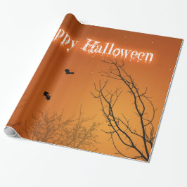 Halloweenschläger und -bäume geschenkpapier