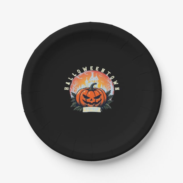 HalloweenTown 1998 Essenzieller T - Shirt Pappteller (Vorderseite)