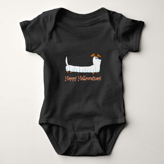 Halloweiner-Dackel Baby Strampler (Vorderseite)