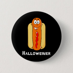 Halloweiner Halloweener Lustiger Halloween Hot Dog Button