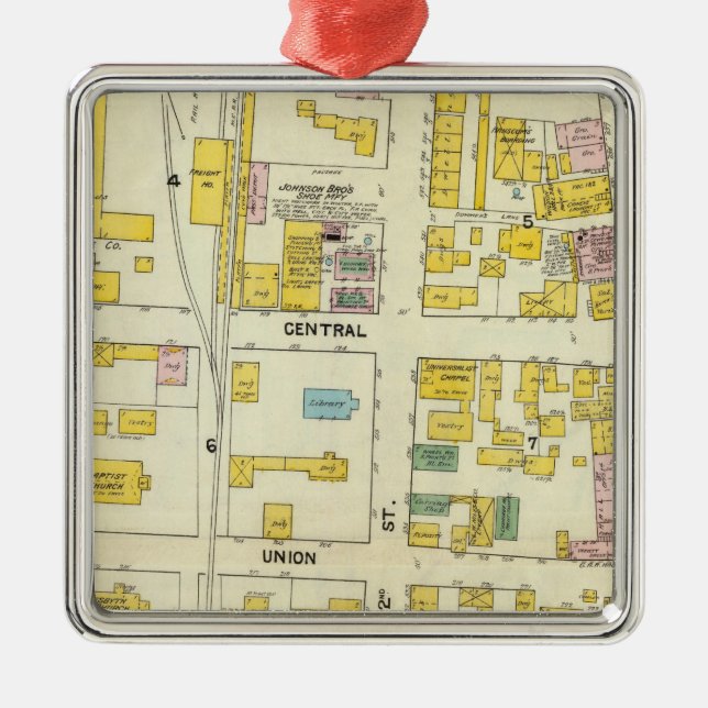 Hallowell, Kennebec County und Maine 2 Ornament Aus Metall (Vorne)