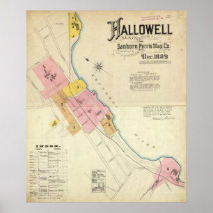 Hallowell, Kennebec County und Maine Poster