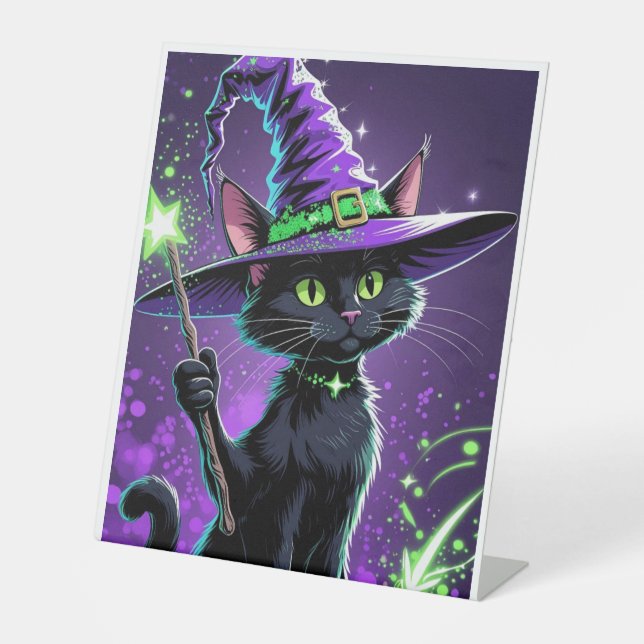 Hallowen Cat Themed Sockelschild (Vorderseite)