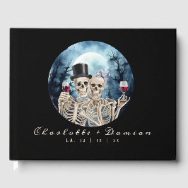Hallowen Gothic Skulls Tarot The Lovers Wedding Gästebuch