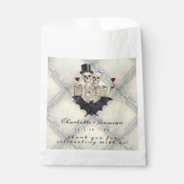 Hallowen Gothic Skulls Tarot The Lovers Wedding Geschenktütchen