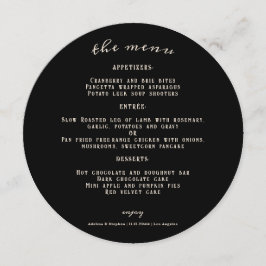 Hallowen Gothic Skulls Tarot The Lovers Wedding Menükarte