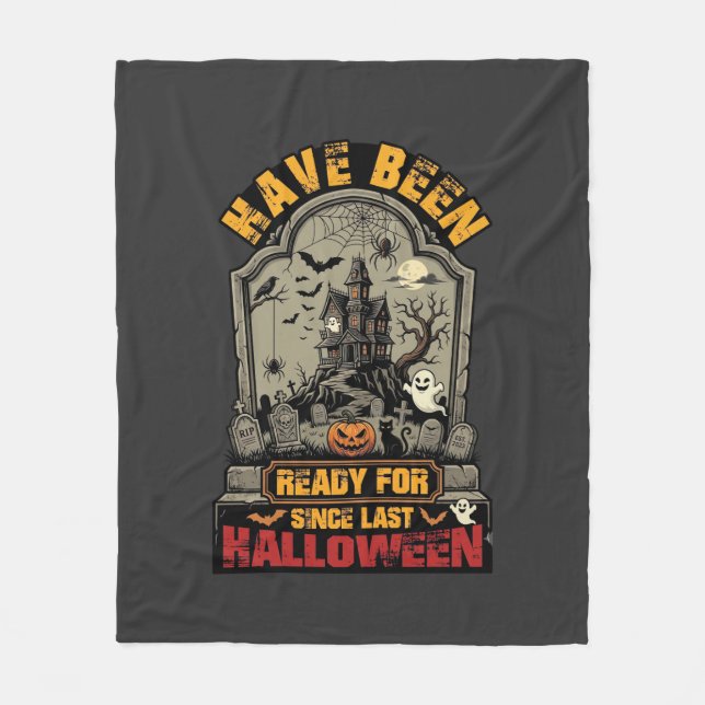 Hallowen Spukhaus Grabstein Bereit Fleecedecke (Vorderseite)
