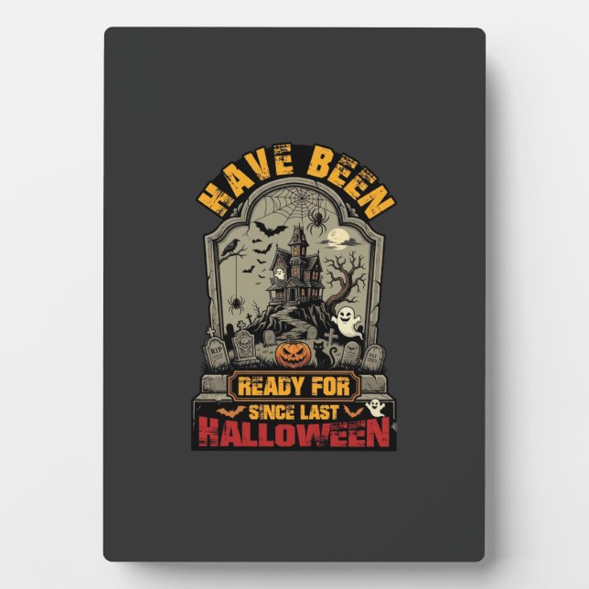 Hallowen Spukhaus Grabstein Bereit Fotoplatte (Vorderseite)