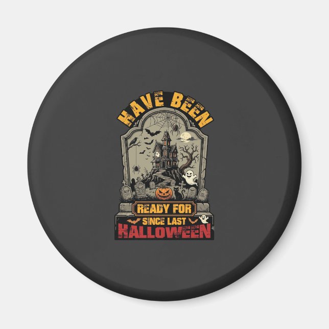 Hallowen Spukhaus Grabstein Bereit Magnet (Vorne)