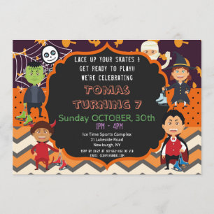 HALLOWENER KOSTENGEBURTSTAG-EINLAGE  KIDS EINLADUNG
