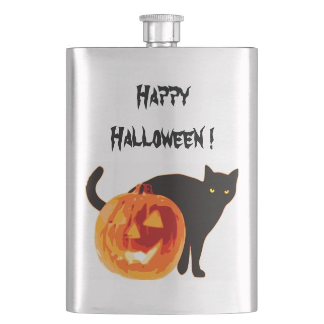 HALLOWEWEE SCHWARZE KATZE UND PUMPKIN FLACHMANN (Vorderseite)