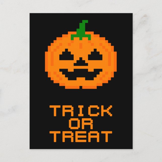 HALLOWEWEEN PUMPKIN - TRICK ODER BEHANDLUNG POSTKARTE (Vorderseite)