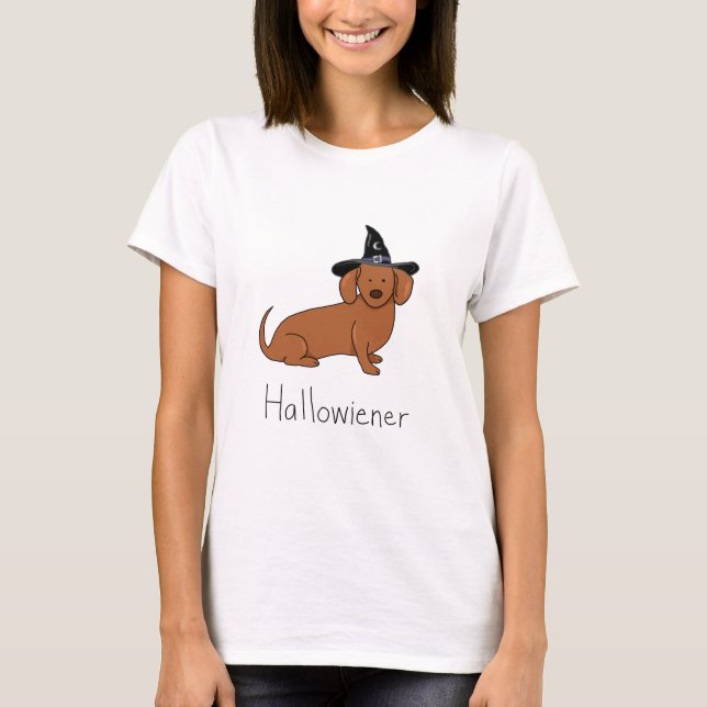 Hallowiener - Halloween-Dackel-Hund (Dackel) T-Shirt (Vorderseite)