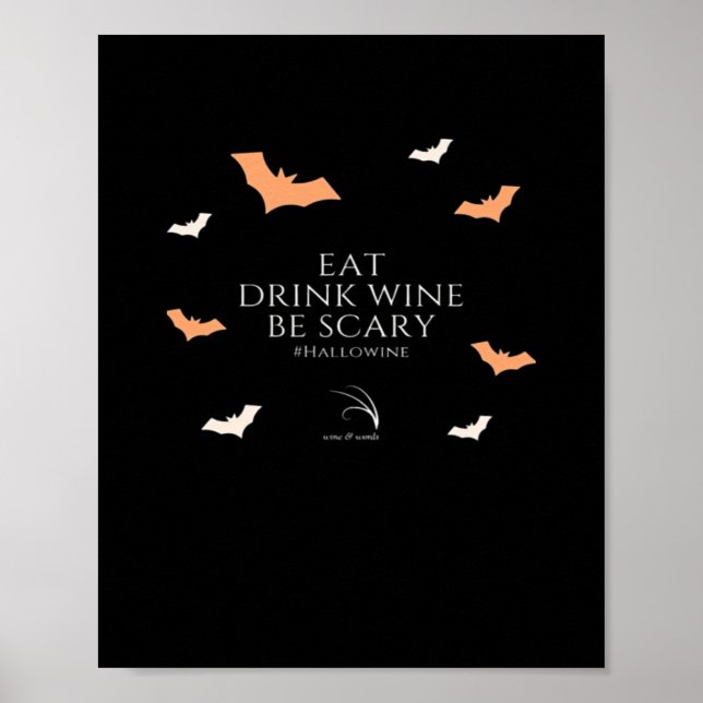 Hallowine Halloween Quote Eat Drink Poster (Vorne)