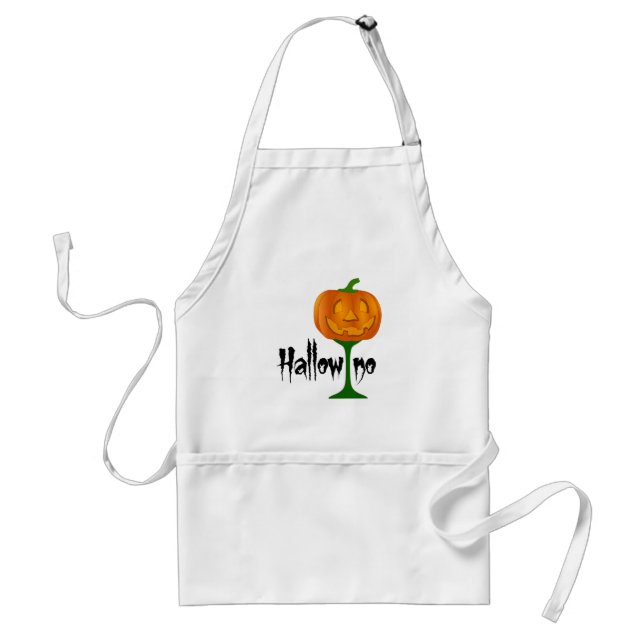 Hallowino Pumpkin Wine Glass Halloween Schürze (Vorne)