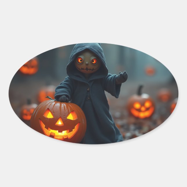 Hallowinsticker Ovaler Aufkleber (Vorderseite)