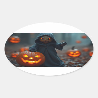 Hallowinsticker Ovaler Aufkleber