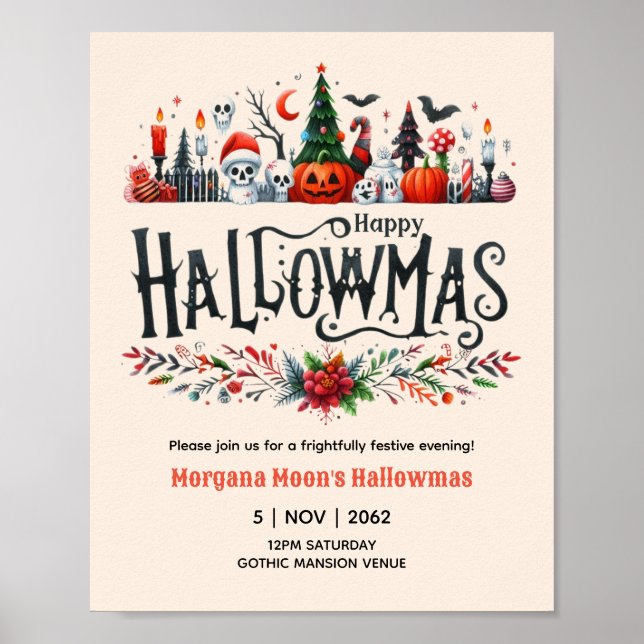 Hallowmas EVENT POSTER Halloween Weihnachtsmashup (Vorne)