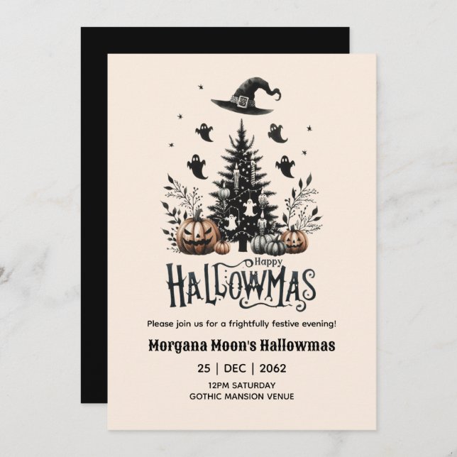 Hallowmas Invitations Noël avec thème Éffrayant (Devant / Derrière)
