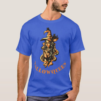 Hallowqueen Cats Halloween Hexe 4185 T-Shirt