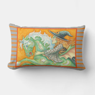 HALLOWS EVE WITCH UND PORSE LUMBAR PILLOW Grau Lendenkissen