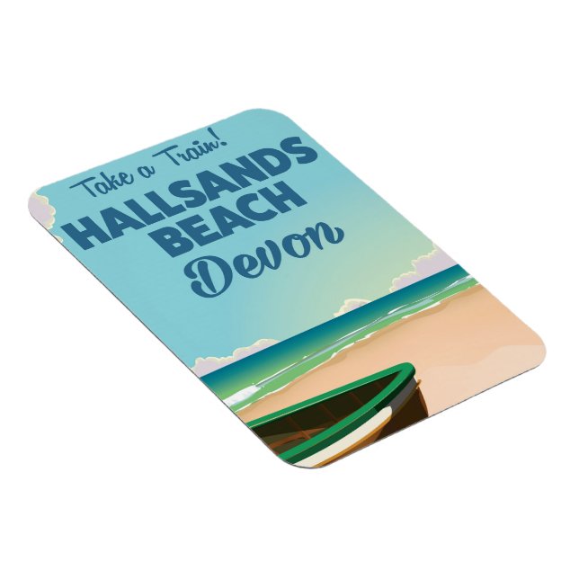 Hallsands Beach Devon Beach Reiseplakat Magnet (Rechte Seite)