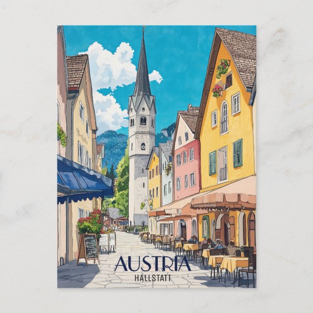 Hallstatt Austria Travel Postkarte (Vorderseite)