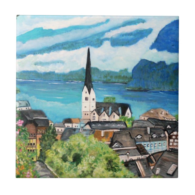 Hallstatt, Österreich-Fliese Fliese (Vorderseite)