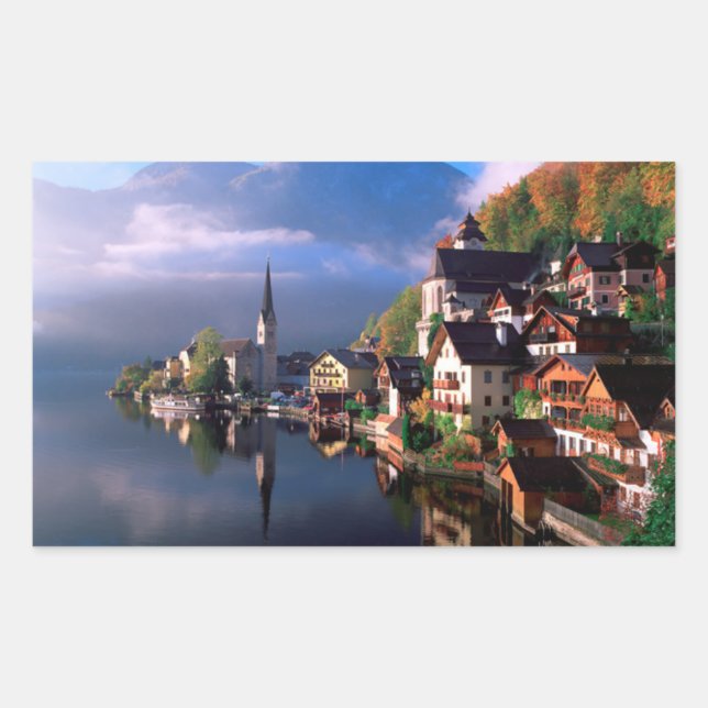 Hallstatt Rechteckiger Aufkleber (Vorderseite)
