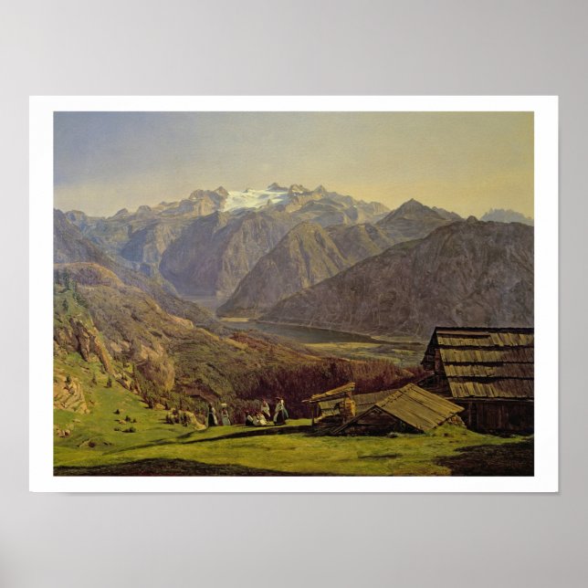 Hallstatter-See (Öl auf Leinwand) Poster (Vorne)