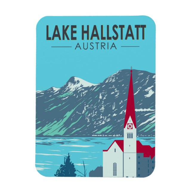 Hallstätter See Österreich Reisen Vintag Magnet (Vertikal)