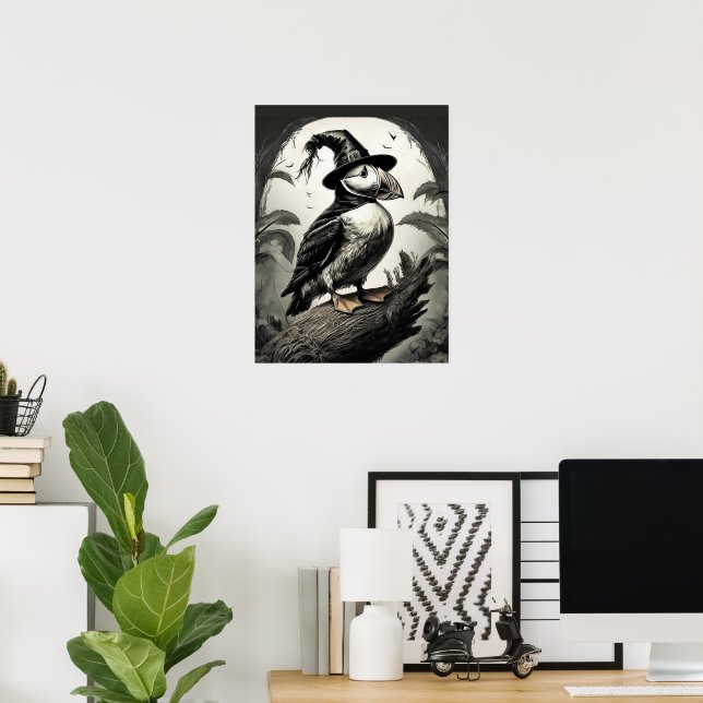 Hallween Puffin Poster (Heimbüro)