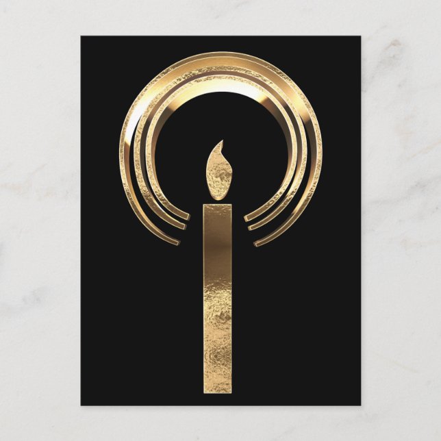 Halo around Candle Flame Elegante Gold Weihnachten (Vorderseite)