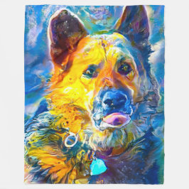 Halo: Portrait eines deutschen Hirten Fleecedecke